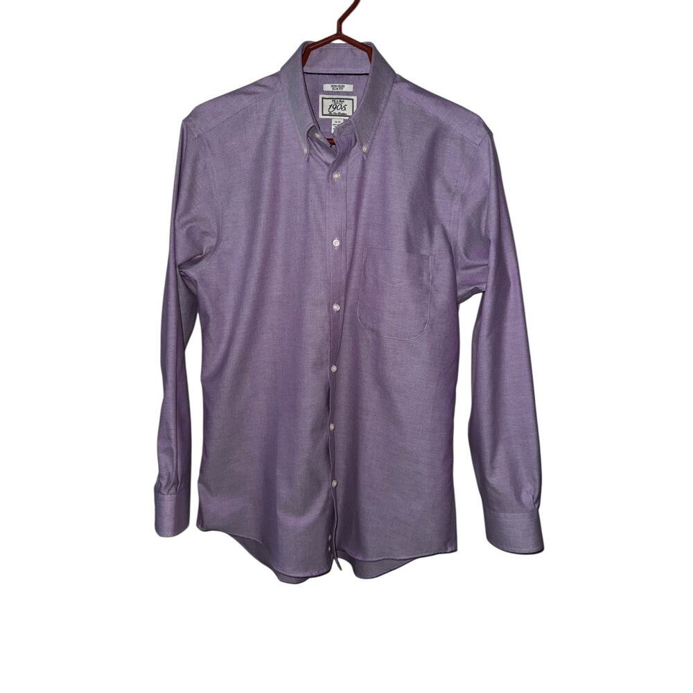 Jos A Bank 1905 Collection Slim‎ Fit Dress Shirt 16-33 Lavender Non Iron Cotton